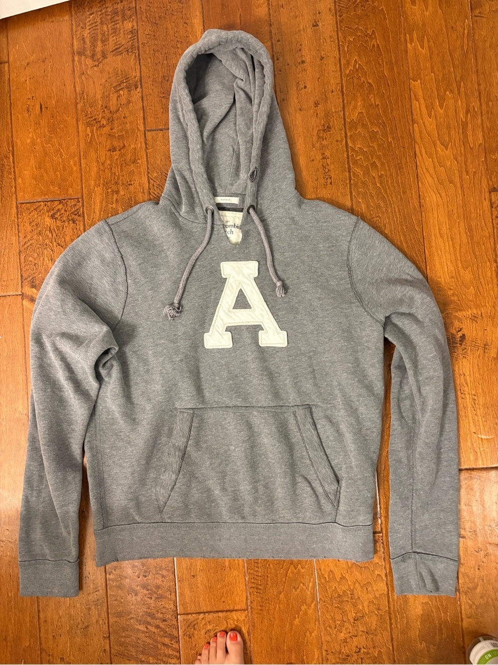 Vintage Abercrombie & Fitch Gray Hoodie Sweatshirt Men’s XL Muscle fit “A”